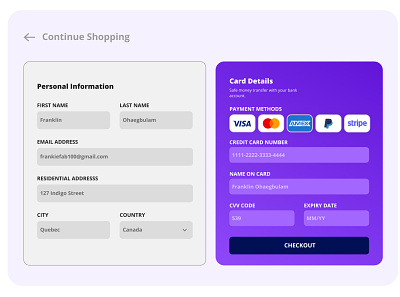 Credit card checkout page checkoutform creditcard dailyui designer fintech paymentform uiuxdesign usability userstories uxdesign visualdesign