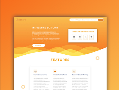 Equate Homepage crypto ico ui ux