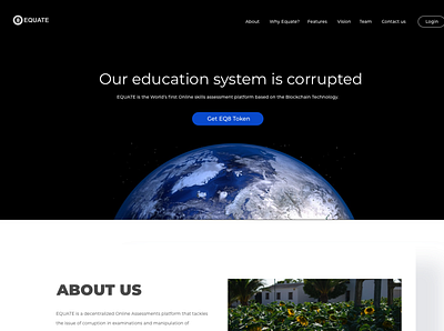 Landing Page for a global Blockchain based Edtech Startup. blockchain crypto design ico ui ux