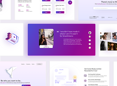 Smartinternz Landing Page design education internships testimonial ui ux