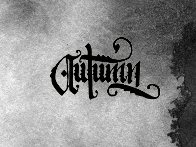 Autumn calligraffiti calligraphy ink lettering