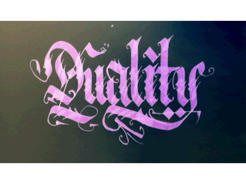 Duality calligraphy letter lettering type
