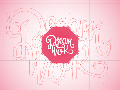 Dream Wok branding calligraphy lettering