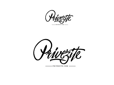 Privezite calligraphy lettering letters logo script site vector web