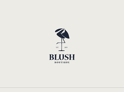 Blush Boutique | Logo Design boutique logo branding flamingo icon illustration logo logo design swan