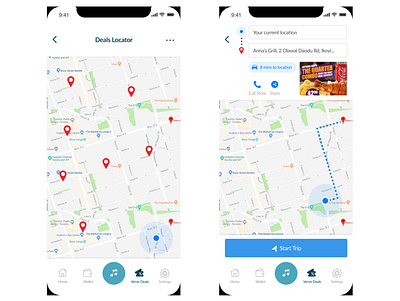 Deal Locator deals discounts finder locate maps social app user experience user interface design userinterface