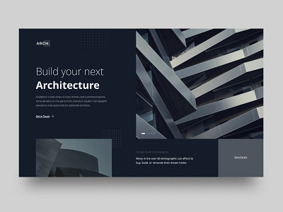 Architect Web Design Exploration - Daily UI #5 architect bold clean company concept elegant figma homepage landing page layout minimal service simple ui ui design web design