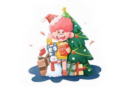 Illustration creation process （Christmas boy） design illustration ui