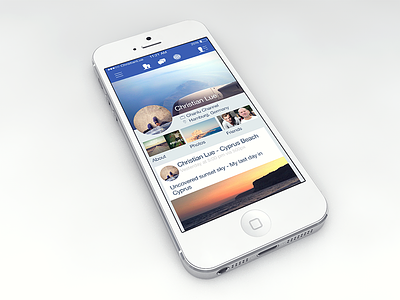 Facebook iOS 7 Redesign concept facebook flat ios 7 iphone redesign ui