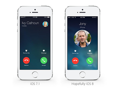 iOS 7.1 Incoming Call Redesign apple call ios ios7 iphone telephone ui
