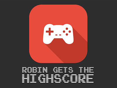 Robin gets the highscore apfellike controller game gamepad highscore icon long long shadow shadow