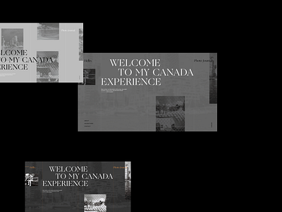 Canada Experience B&W art direction blackandwhite journal layout minimalism photo product design typography user interface ux design visual identity web web design website