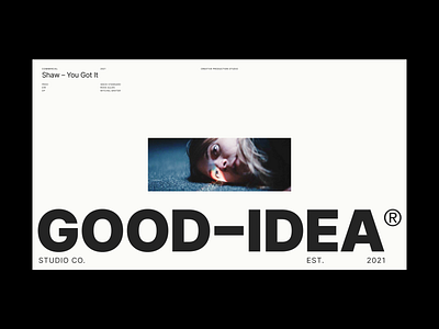 GOOD–IDEA® homepage art direction brand design brand identity creative direction digital digital design home screen homepage logo logo design minimal typogaphy web design website website design