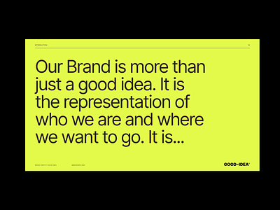 GOOD–IDEA® Brand Guide art direction brand brand design brand guide brand identity brand strategy branding design guidelines layout logo logo design logomark minimal typography visual identity wordmark