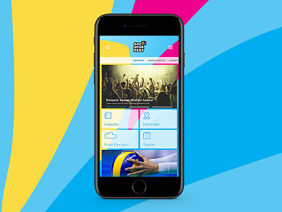 Sports Festival App android app color colourful design festival ios menu mobile modern slider sports