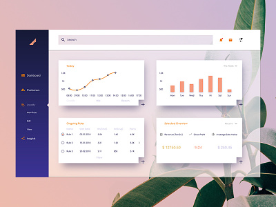 Loyalty Dashboard color less loyalty modern software software company ui ux