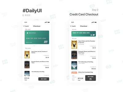 #DailyUI Day 2-Credit Card Checkout checkout dailyui mobile ui