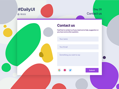 DailyUI Day28-Contact Us 100daychallenge 100days app app design contact contact form contact page contact us daily 100 challenge dailyui dayliui design mobile ui ux