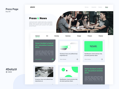 #DailyUI Day51 - Press Page 100days article branding daily 100 challenge dailyui design media mobile news newsletter press press page work