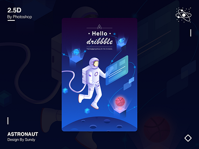 Hello Dribbble hello dribble illustration space