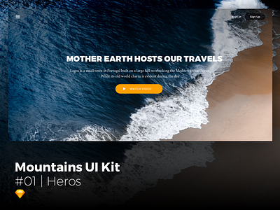 Mountains Ui Kit | Heros #01 creativescastle headers heros mountains sliders ui kit