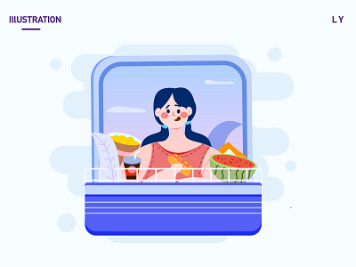 18 years old I have been eating app illustration web