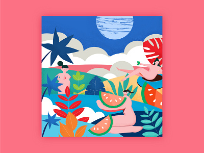 Summer beach illustration