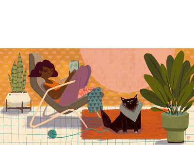 Home is with my kitty illustration