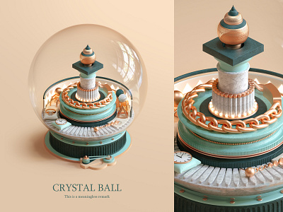 A crystal ball c4d design poster 插图