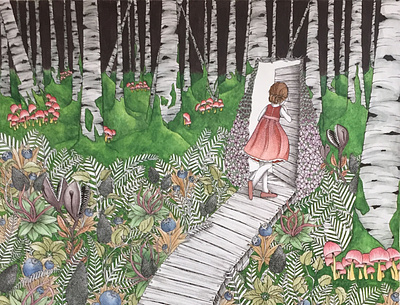 The Enchanted Forest alice in wonderland animals beauty blueberries book book illustration botanical carnivorous plants childrens books childrens illustration dark forest drawing fairy tales flowers forest animals herbalism illustration mushrooms rabbit