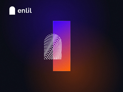 Logo made for Enlil. air airflow blend branding design displacement enlil fingerprint geometric god god of air house lines logo tech tech logo technology wind