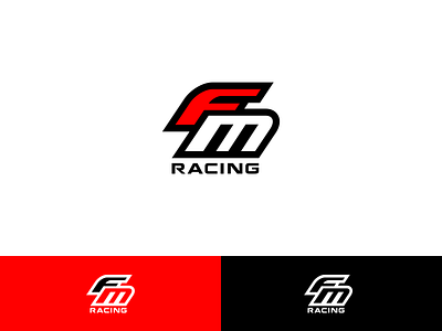 FM Racing branding logo mark minimal simple symbol