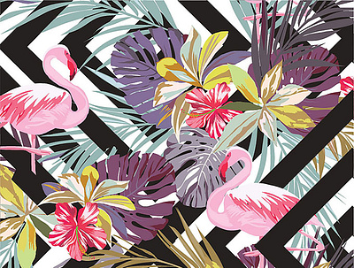 flamingos print apparel branding design fashion flamingos graphic illustration logo t shirt