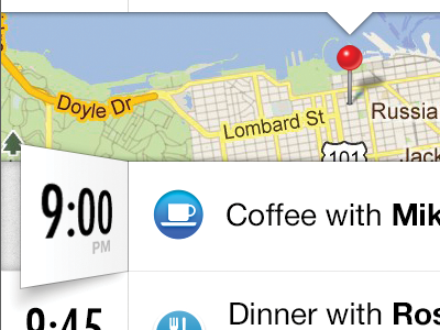 Time ios list map time