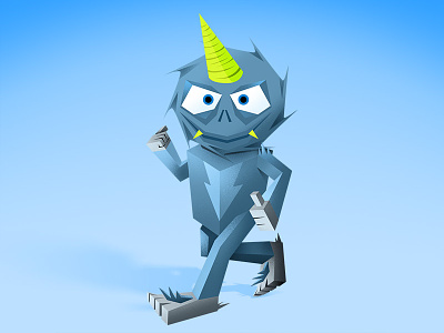 Monster 4 (Yeti) illustrator kids monsters noisey origami paper spikes yeti