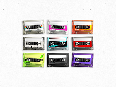 Cassettes audio cassette colors interface lol photoshop vintage