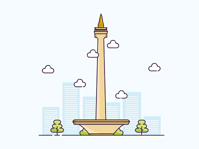 Tugu Monas centraljakarta design illustration indonesia jakarta monas simplevector vector