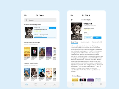 Elewa Ebook App africa app audiobook book app clean clean ui ebook ebooks kenyan minimal nairobi reading app