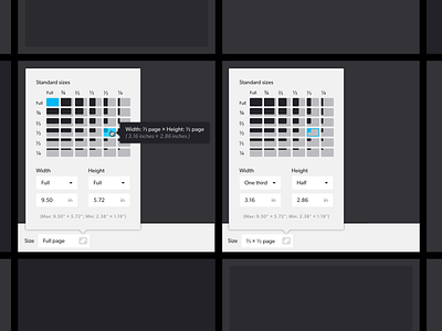 Chart Size Picker