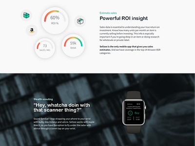 Sellzee homepage amazon retail apple watch iphone app landing page marketing design sellzee app website