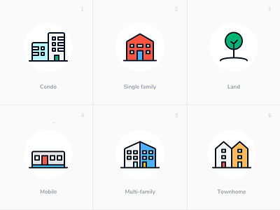 Property type icons app icons home bay real estate