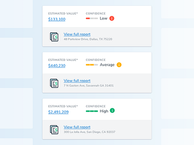 Home value report module app real estate ui