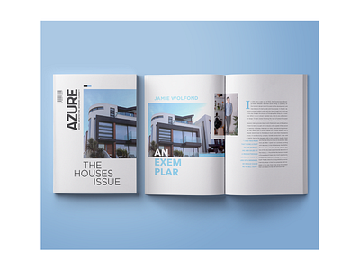 Azure magazine design editoral flat graphic design identity lettering minimal type typography