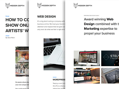 Hidden Depth Website is Live agency bright clean fresh web design white wordpress