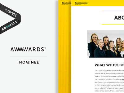 Awwwards nomination for Lex Consultancy awwwards nomination recruitment web design