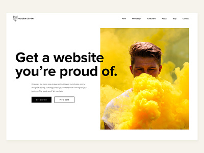 A Website To Be Proud Of hero unit image jtbd typography ui web design
