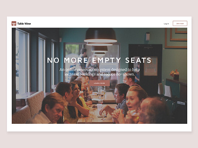 Table Wow home page #1 jobs to be done reservation restaurant ui web design