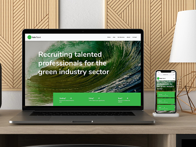 Gaia Talent recruitment agency homepage green green energy recruitment recruitment agency responsive web design web design