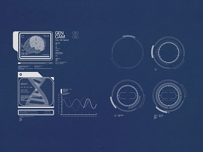 Futuristic Medical Interfaces blueprint display futuristic interface medical ps