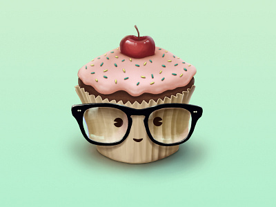 Cupcake avatar cupcake cute glasses illustration ps